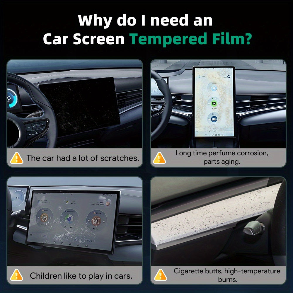 Car Navigator Screen Protector Tempered Glass 12.8-Inch GPS Display Fingerprint Resistant