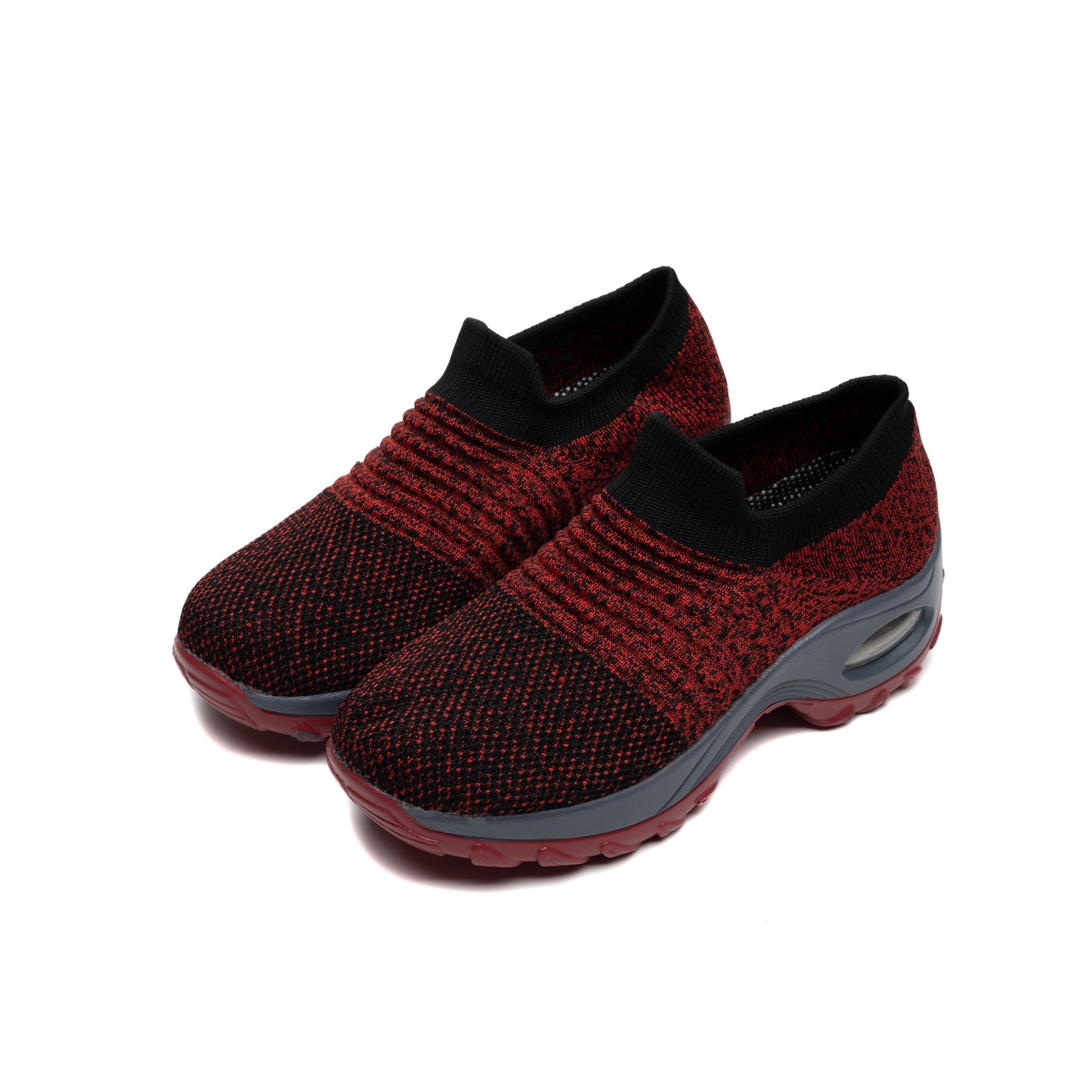 Zapatillas de media caña transpirables para mujer con amortiguación de aire, color sólido, para todas las estaciones