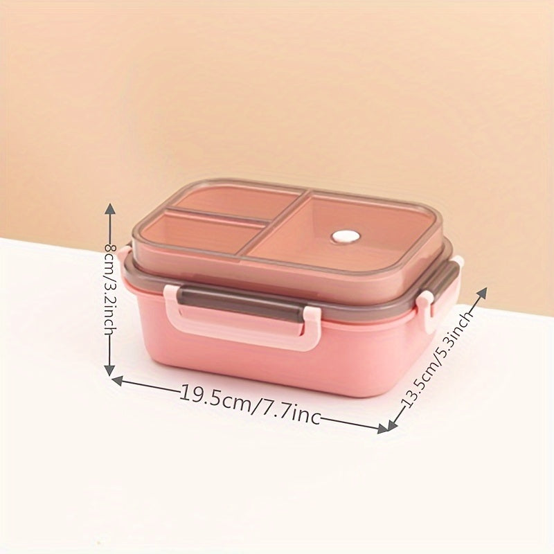 Double Layer Lunch Box with Tableware, Microwave Safe, Spacious, Food-Grade Plastic