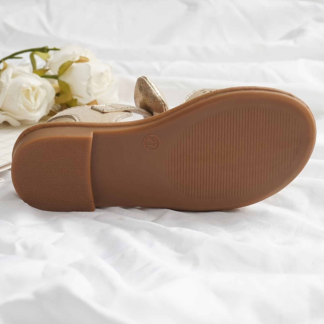 Girls Summer Princess Sandals Breathable Bow Glittery Floral Adjustable Strap