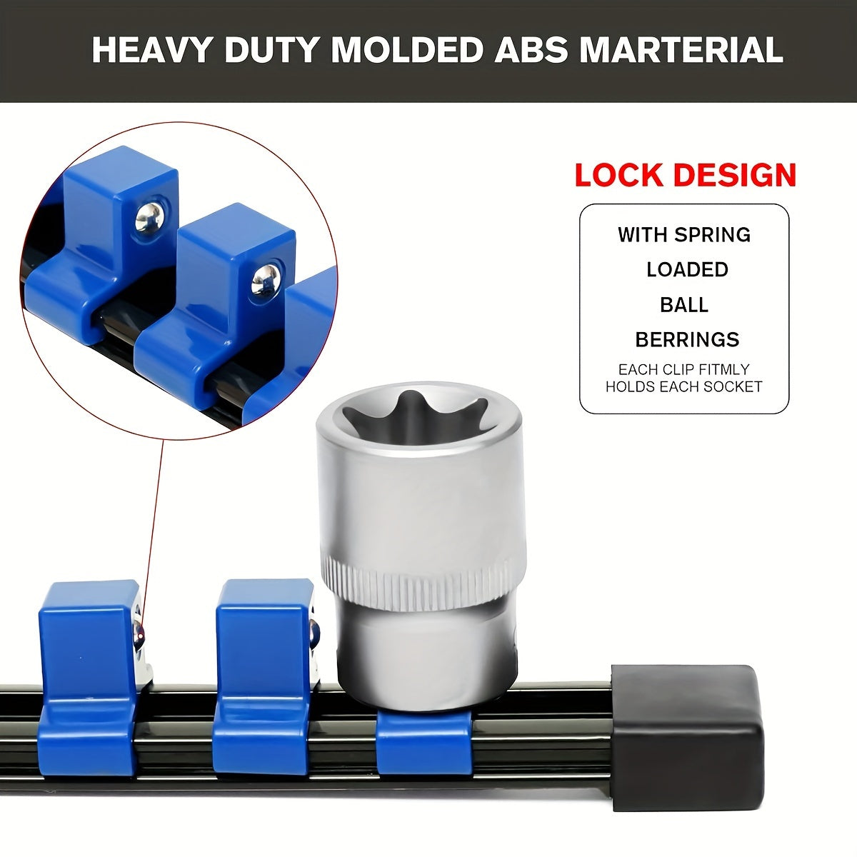 Socket Organizer Rack with 48 1/4" Clips 45 3/8" Clips 36 1/2" Clips