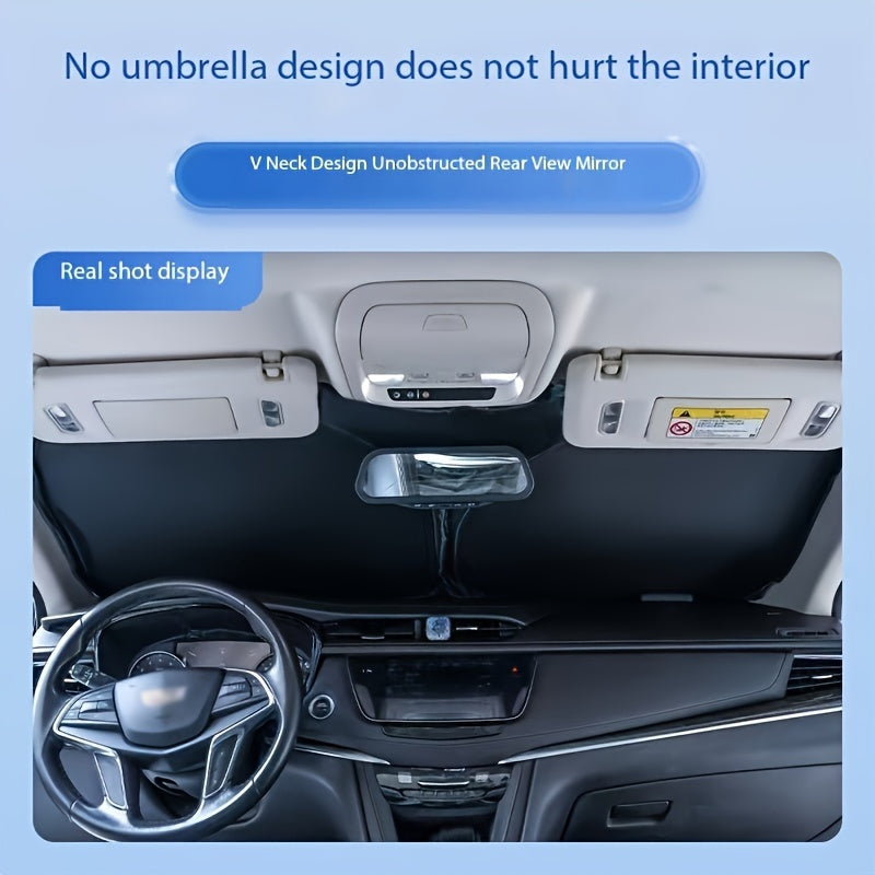 Universal avtomobil quyosh nuri soyasi qalinlashtirilgan titan kumush UV himoyasi old front shisha qopqog'i