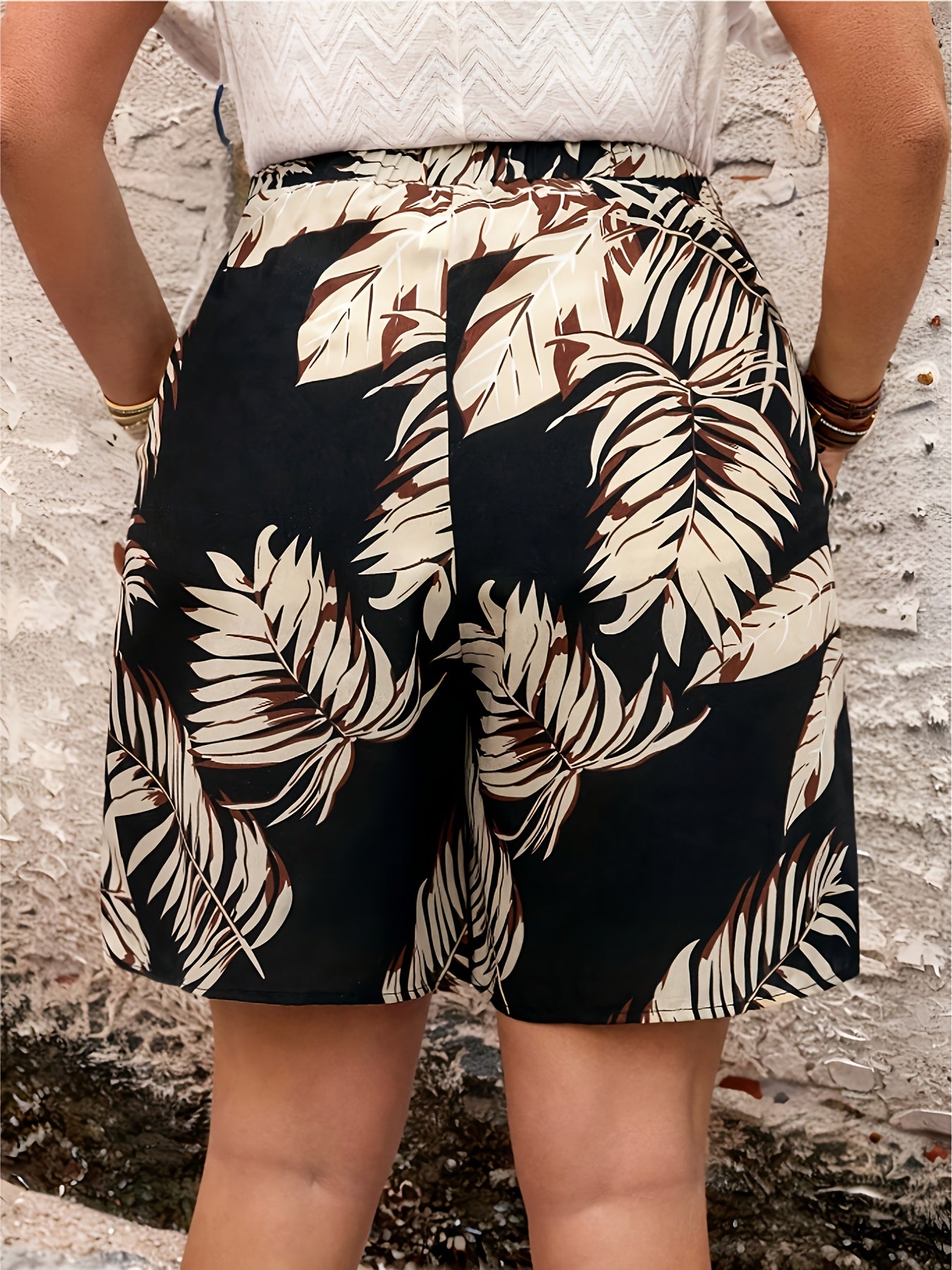 Women’s Floral Print Shorts Loose Fit Wide Leg Vacation Beach Wear