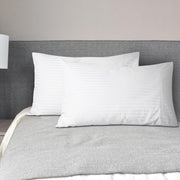Striped Pillowcases Soft Breathable Woven Polyester Machine Washable Lightweight 90gsm