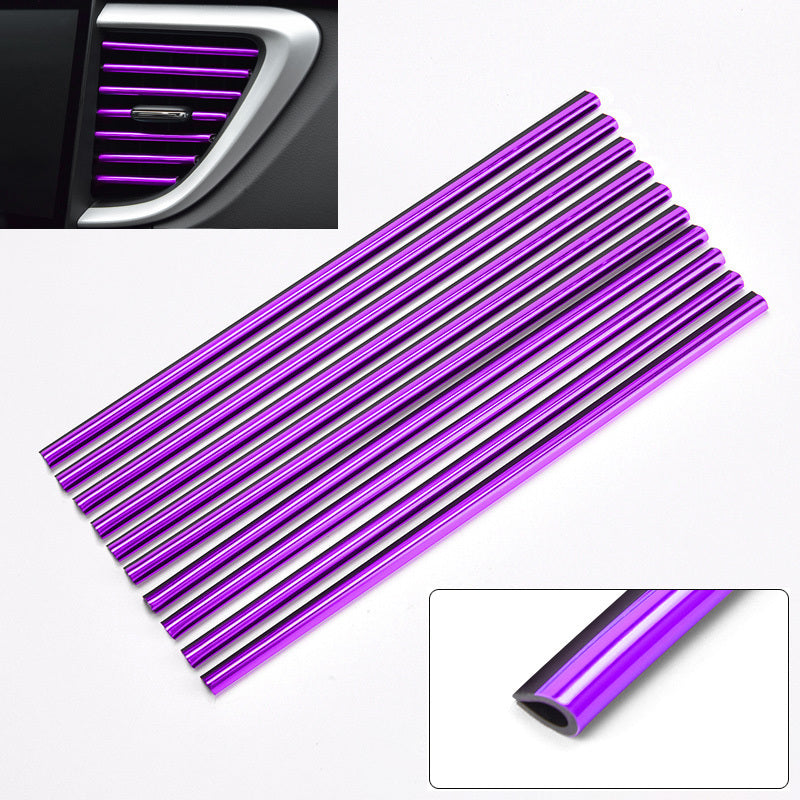 10pcs Car Vent Outlet Decor Strips U Shape Moulding Trim Door Edge Protector