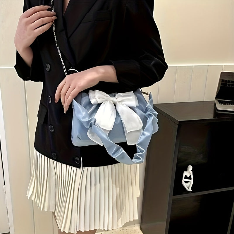 Элегантная сладкая сумка на плечо с бантом и магнитной застежкой для женщин в черном и белом