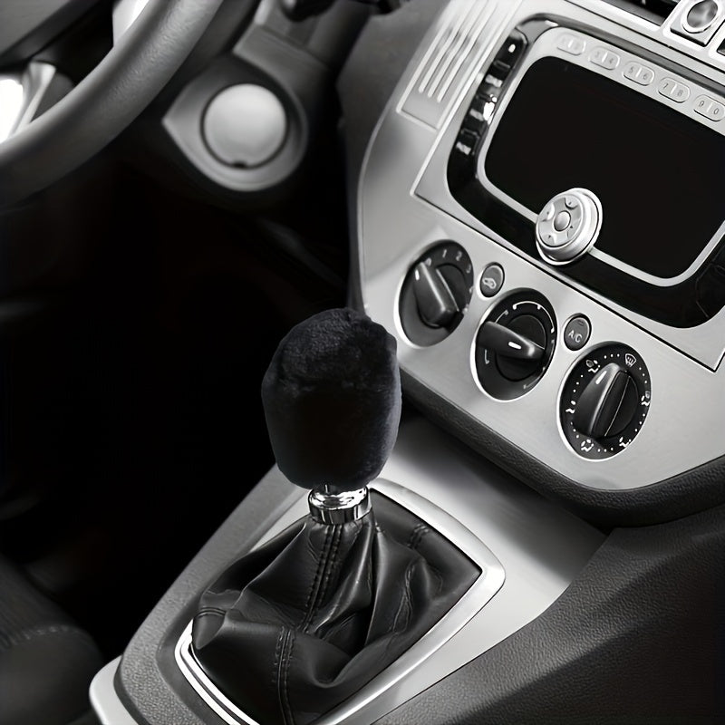 Car Interior Accessories 2Pcs Plush Winter Insulation Gear Shift Covers