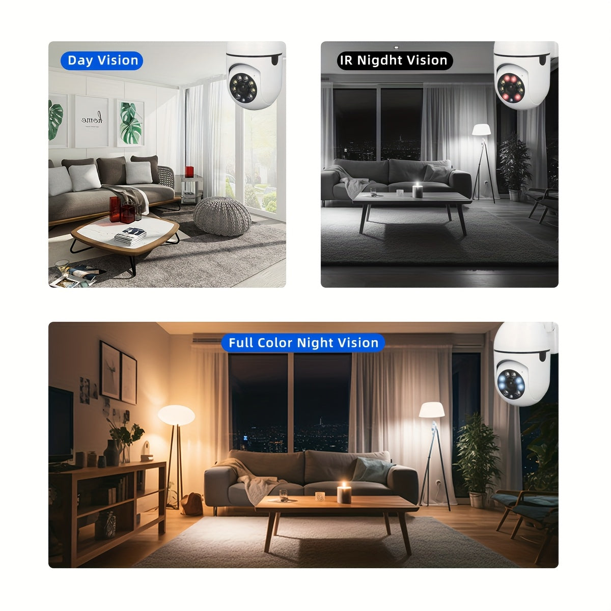 1080P Wireless Smart PTZ Security Camera with Night Vision Human Tracking and App Control