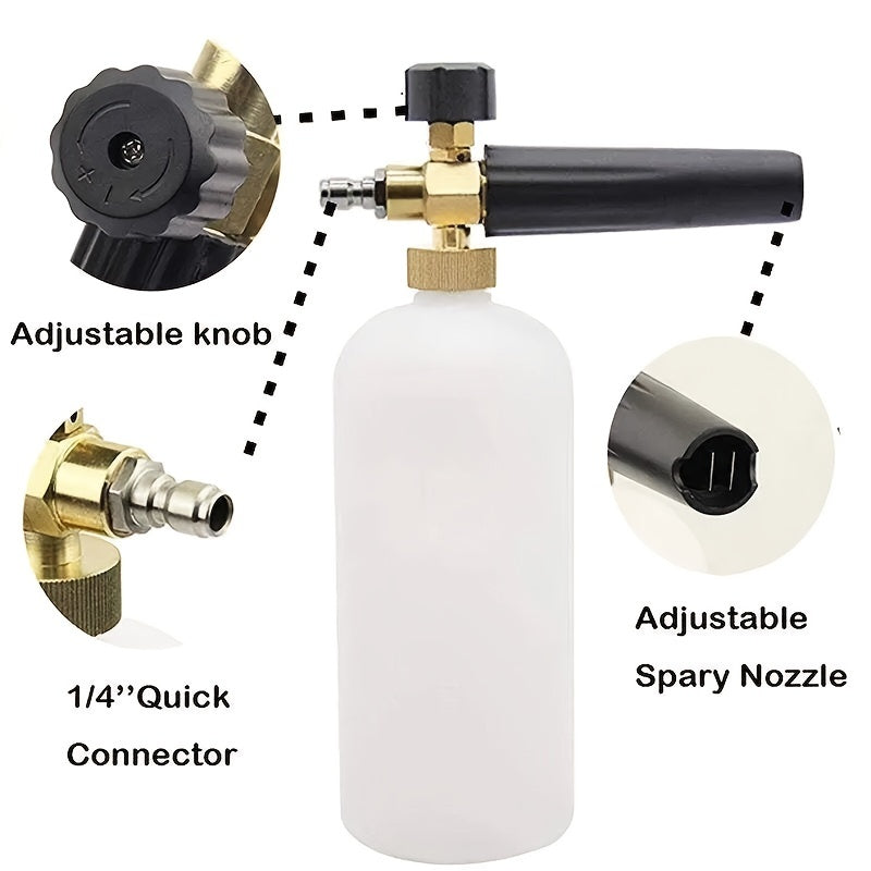 1L High Pressure Foam Lance for Car Wash with Adjustable Nozzle and Quick Connect