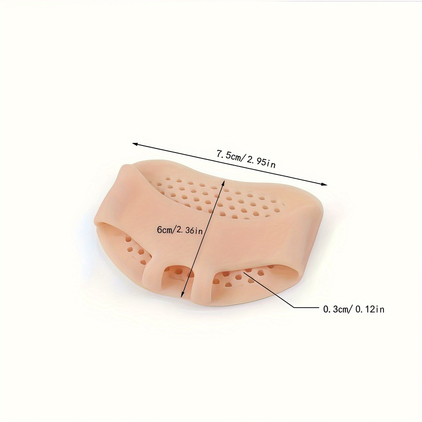 Women's Peach Silicone Forefoot Pads Half Insoles Breathable Cushioning