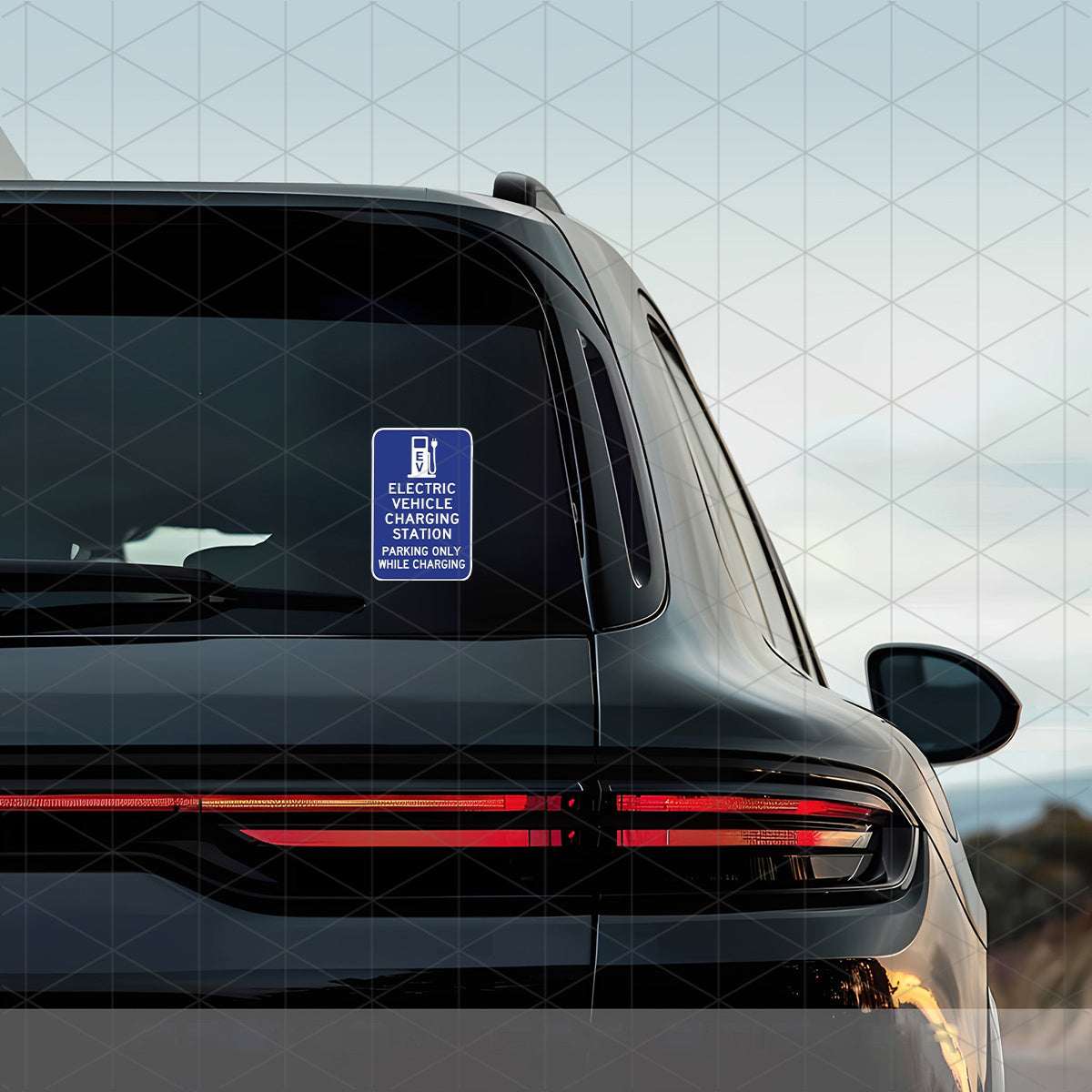 Self Adhesive Vinyl EV Charging Warning Sticker for Electric Vehicles