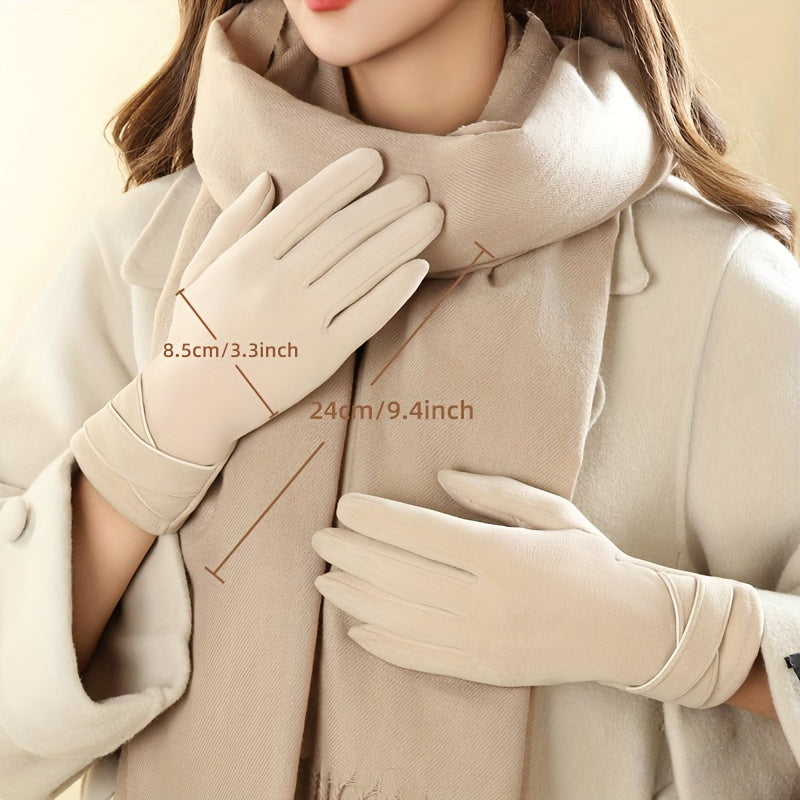 Short Cross Cuff Gloves for Autumn and Winter Touchscreen Warm Windproof