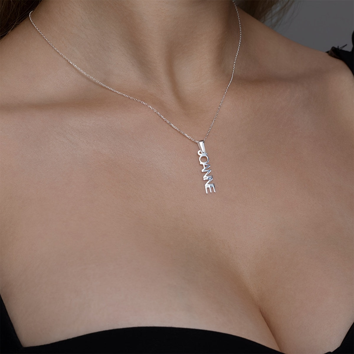 Women's 18K Gold-Plated Stainless Steel Custom Pendant Necklace for Gift and Daily Wear