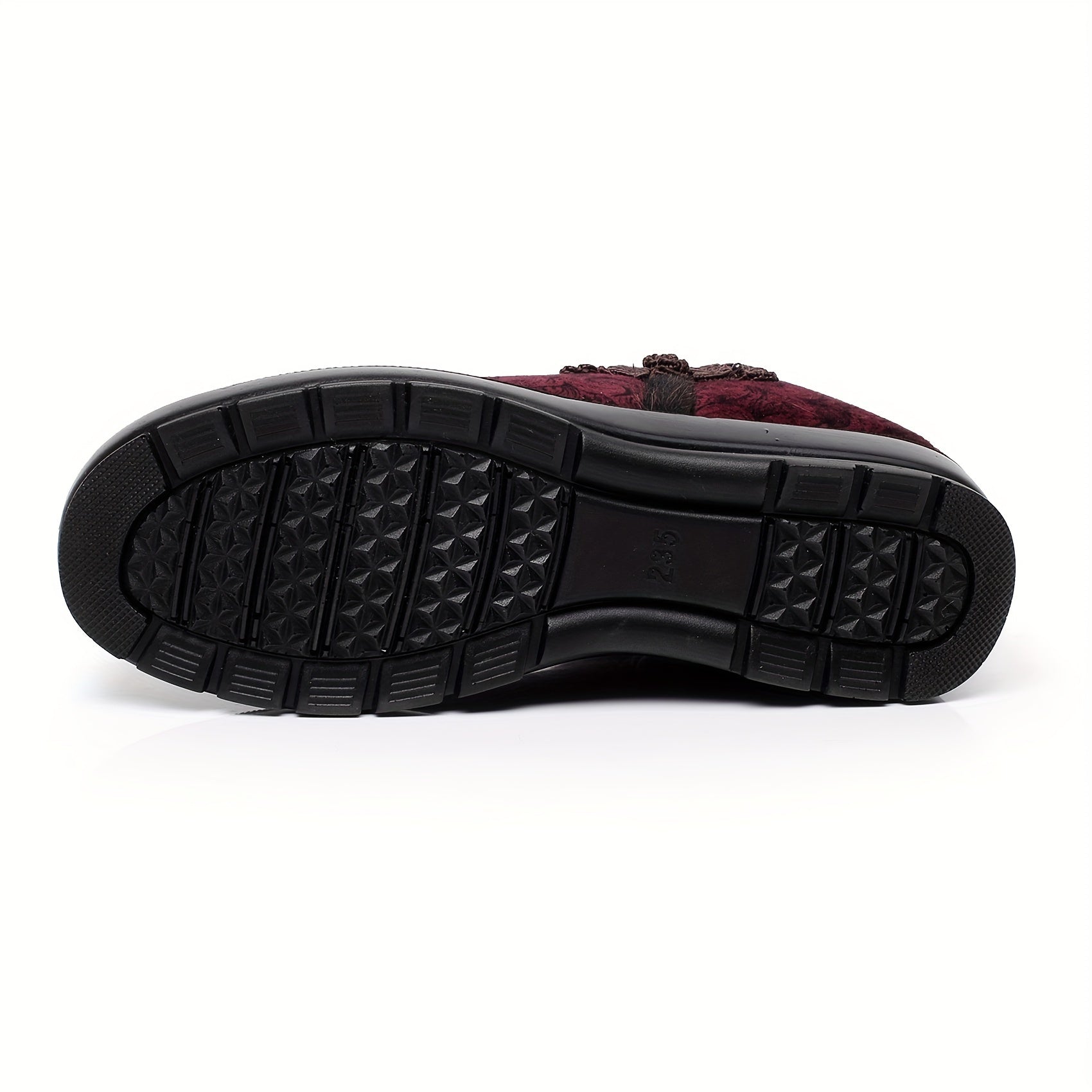 Women's Plush Snow Boots Vintage Flower Non-slip Warm Winter Shoes