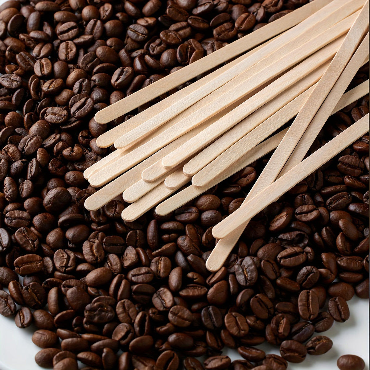 Pack of 100 Wooden Coffee Stirrers with Long Handles for Hot Beverages