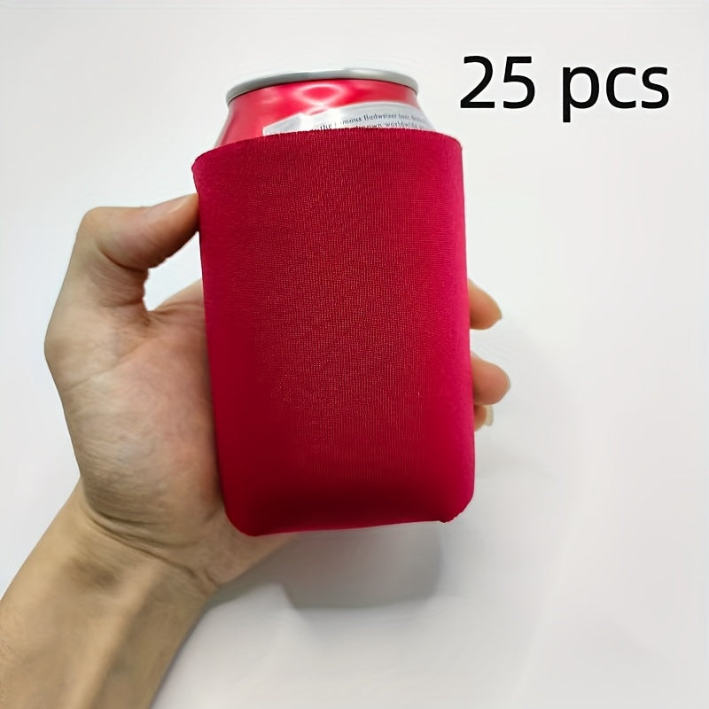25 Black and White Can Cooler Sleeves for 12oz and 16oz Cans, Party and Outdoor Use