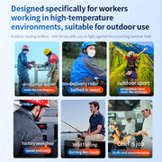 Orange Portable Wearable Neck Fan with Clip-On Design, Long Battery Life, Adjustable Speed