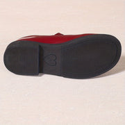 Women's Mary Jane Flat Shoes Faux Leather Solid Color Slip-On Rubber Sole All-Season Comfort