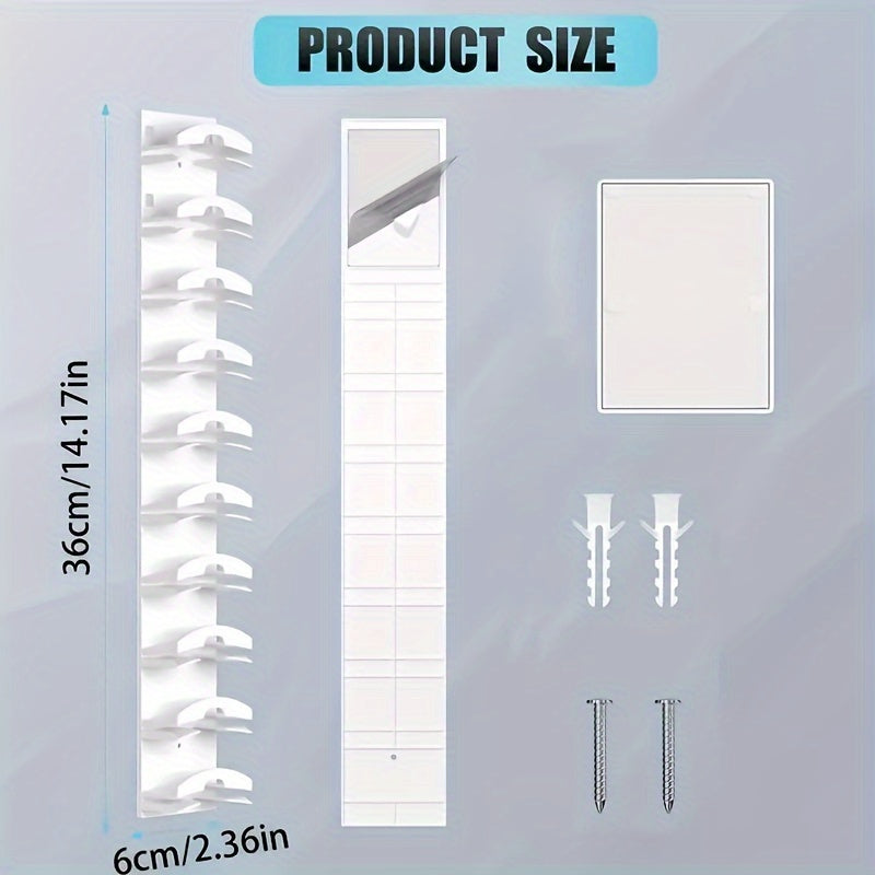 Akril shlyapa tashkilotchisi devorga o'rnatiladigan, yopishqoq orqa qismi bilan, eshiklar va shkaflar uchun 36cm