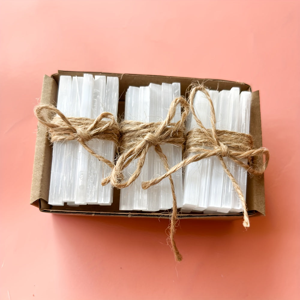 Set of 10/20/30 White Selenite Stick Bundles for Healing Meditation Energy Clearing