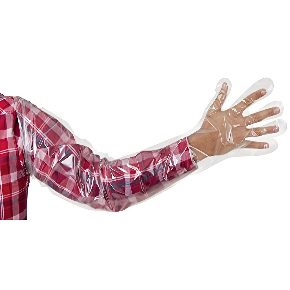 50 dona suv o'tkazmaydigan bir martalik qo'lqoplar veterinariya, ov va ochiq havoda faoliyatlar uchun - qo'rg'oshinsiz plastmassadan tayyorlangan, uy tozalash ishlariga juda mos keladi