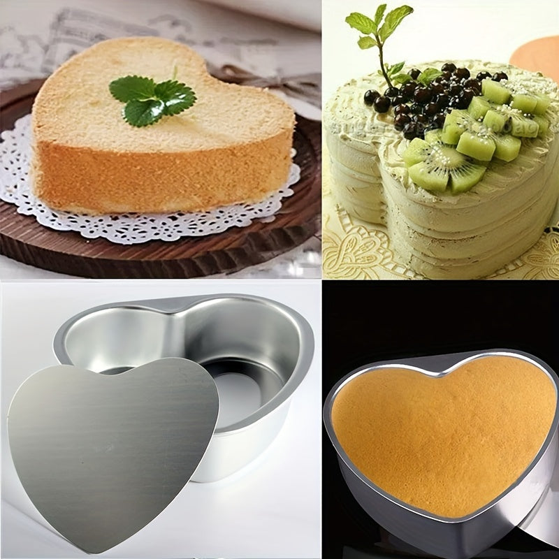 Heart-Shaped Non-Stick Aluminum Cake Mold Removable Bottom 7.62cm-25.4cm