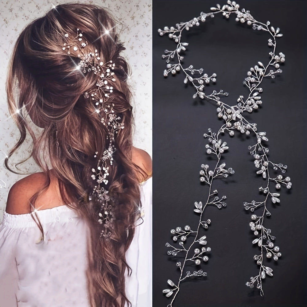 Elegant Fairy-Style Pearl and Braided Hairband for Bridal Wedding Accessories