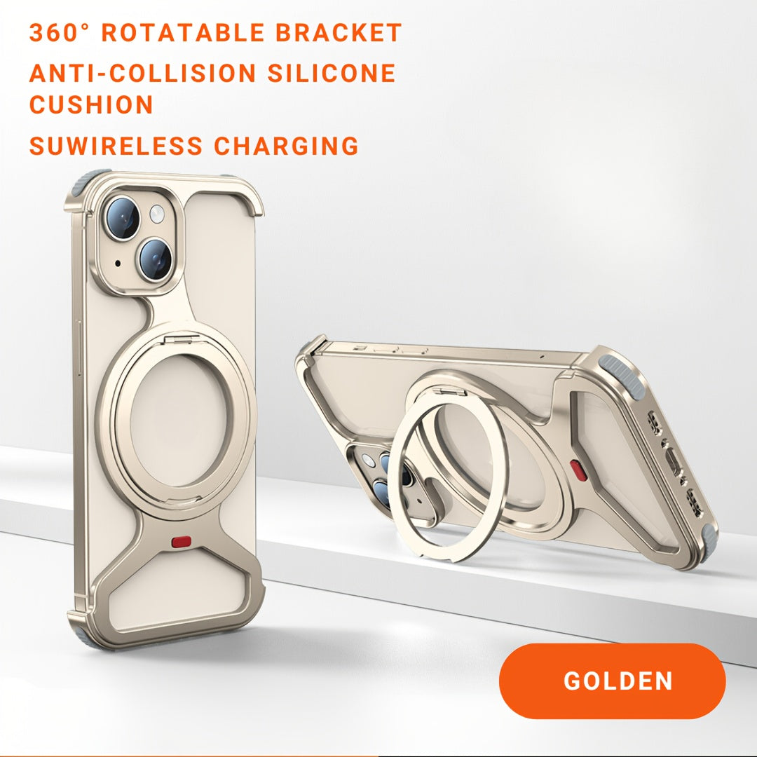 Frameless Aluminum Alloy Phone Case for iPhone 14/15/16 Pro Max with Anti-Fall Design and Heat Dissipation