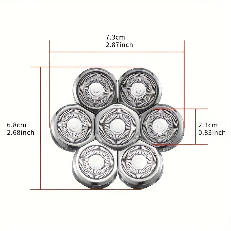 Заменяемые головки для электробритвы с 7 лезвиями для бритья головы и лица