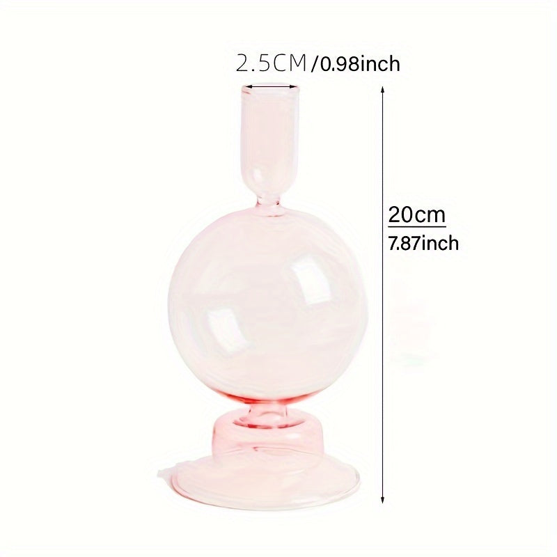 Минималистальный прозрачный стеклянный подсвечник, ручная работа, ваза для настольного декора