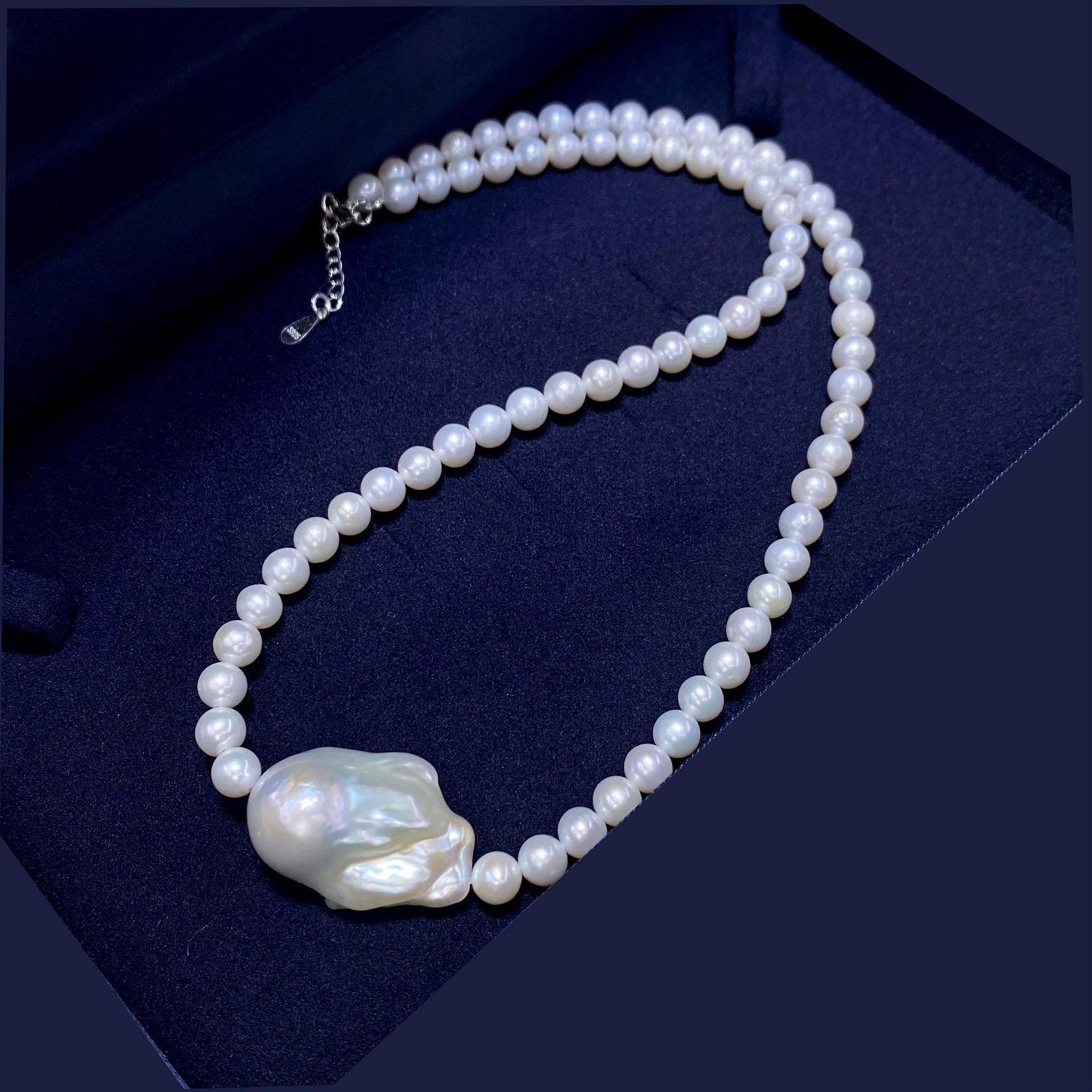 Women's Natural Baroque Freshwater Pearl Necklace Minimalist Elegant Jewelry Gift