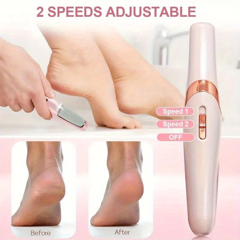 USB-заряженный ножной мельничка и удалитель мозолей с эргономичным дизайном, сменными насадками и перезаряжаемой батареей — мягкое отшелушивание для ног, отличный подарок к Дню матери или