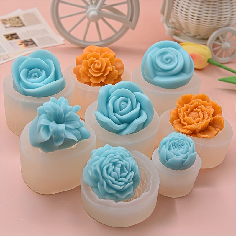 Silicone Rose Mold for Crafts, Round Storage Box, Jewelry and Gypsum Ornaments