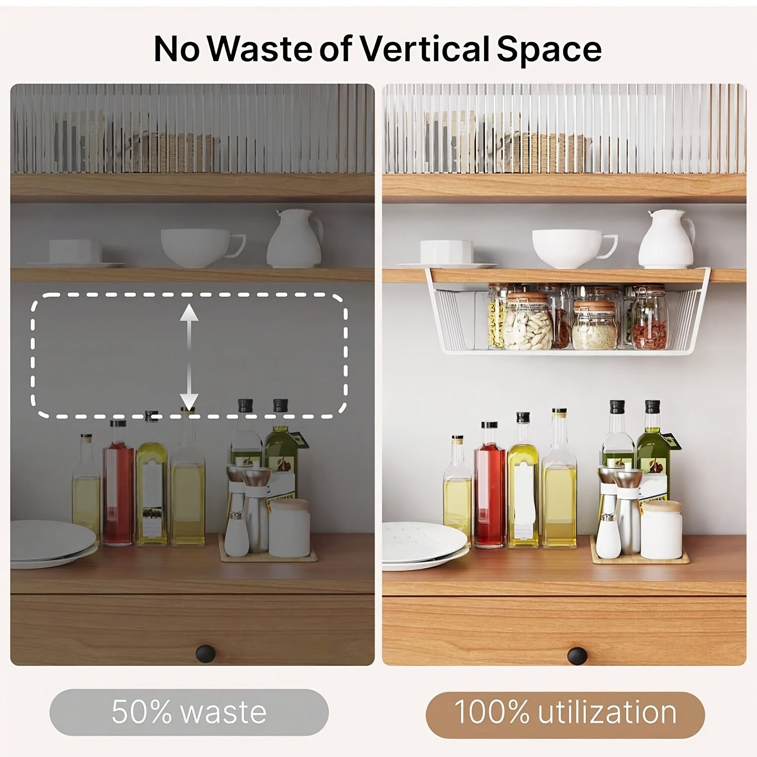 Organizador de armario de cocina y dormitorio de metal, sin ensamblaje, almacenamiento de apertura fácil