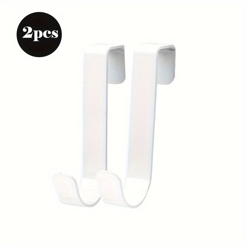 Black and White J-Shaped Hooks for Bathroom Kitchen and Cabinet Hanging
