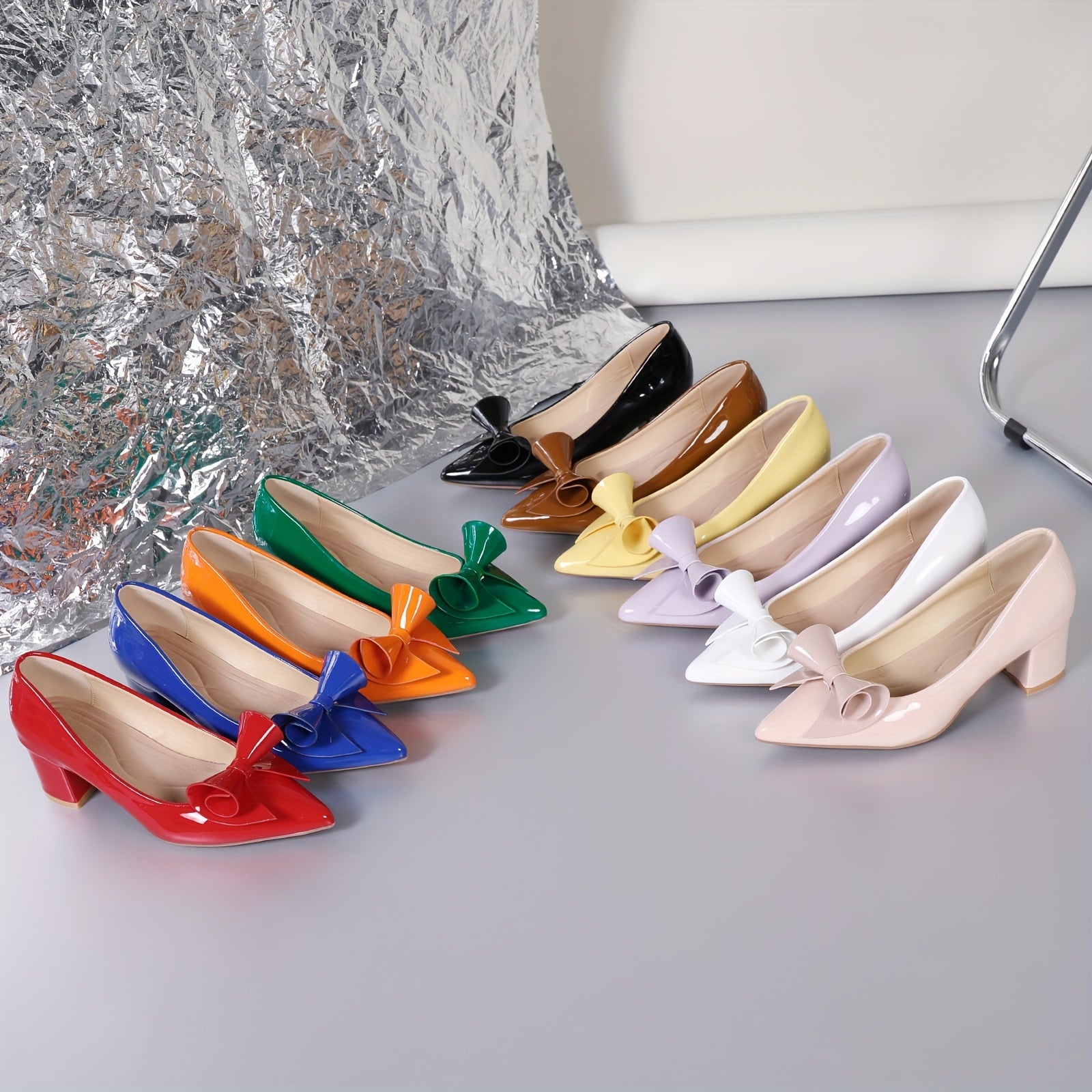 Women's All-Season Pumps Black Solid Color Block Heel Pointed Toe Shoes