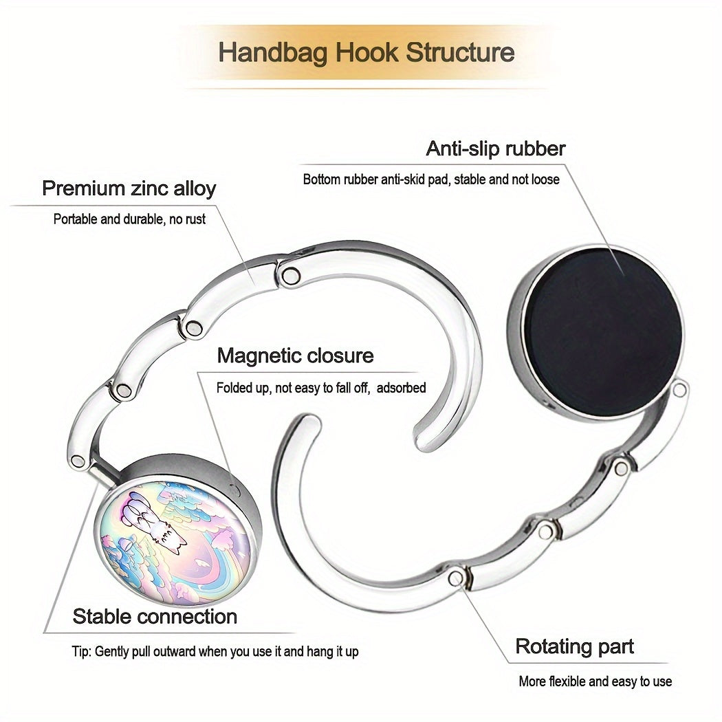 Kawaii Foldable Purse Hook for Travel Handbag Hanger Stylish Cat Design