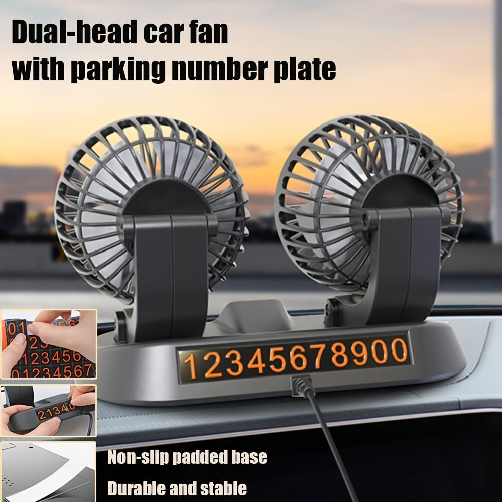 Mini USB Fan for Car and Home Double-Headed Portable Window Fan