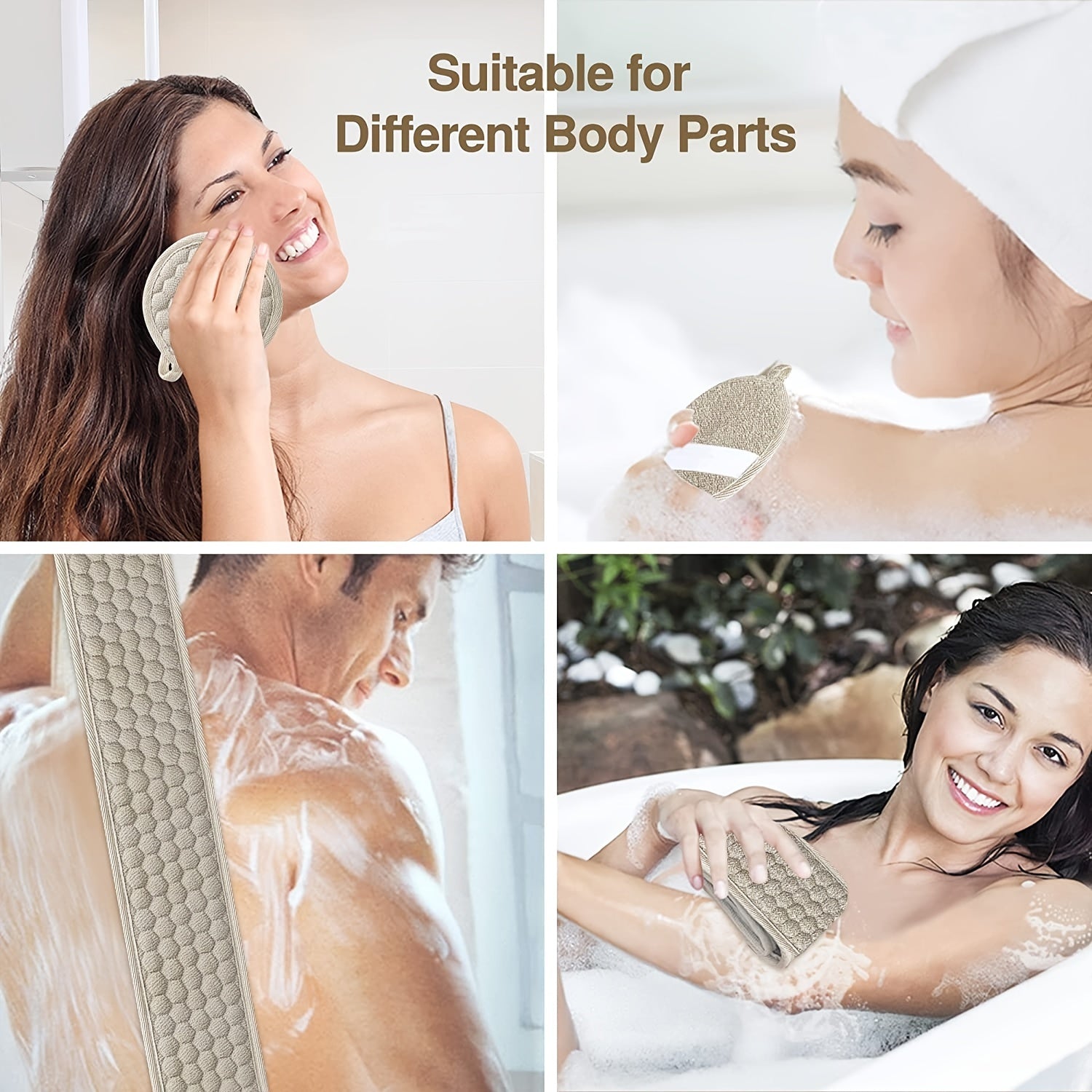 Unisex Back Scrubber Exfoliates Body Relaxing Bath and Shower Tool