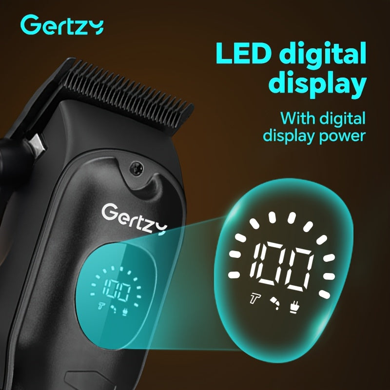 Men's Hair Clipper Set with LED Display Nine Limit Combs Hair and Oil Clippers Gift