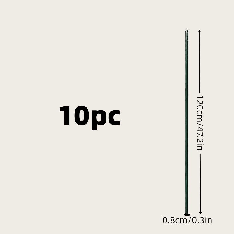 10 Durable Coated Steel Garden Plant Support Stakes for Climbing Vines Tomatoes Cucumbers and Flower Stands