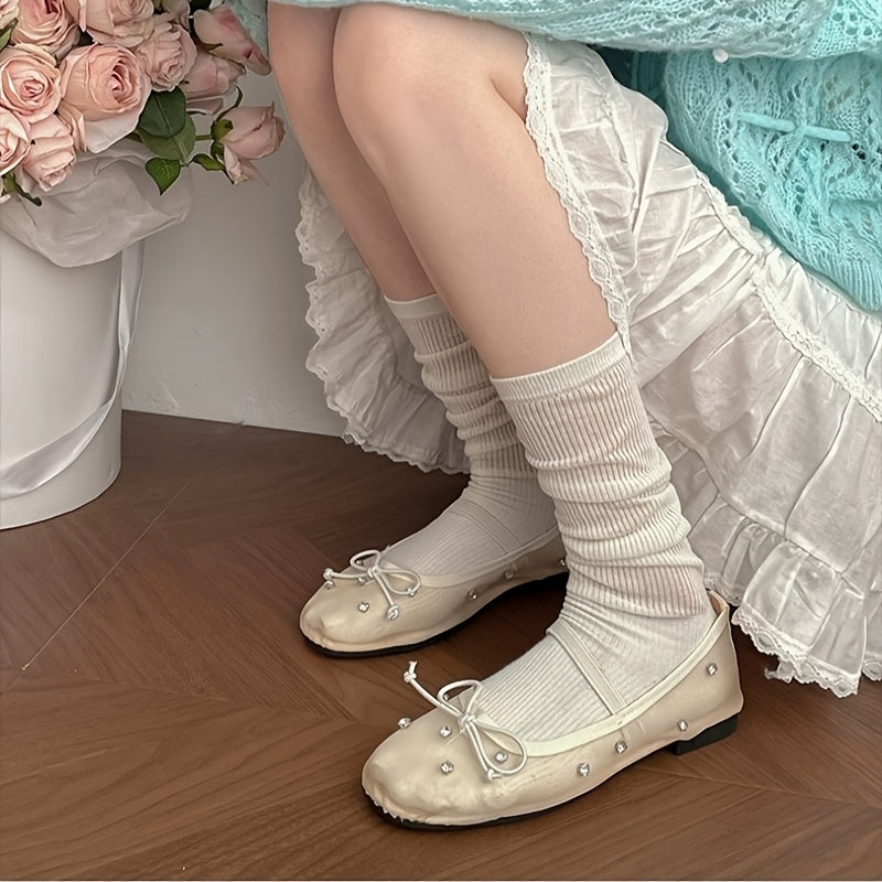 Women's Mesh Slip-On Flats with Ankle Strap Beige Comfortable All-Season