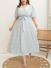 Plus Size Women's V-Neck Tunic Dress Polyester All-Season Woven Fabric