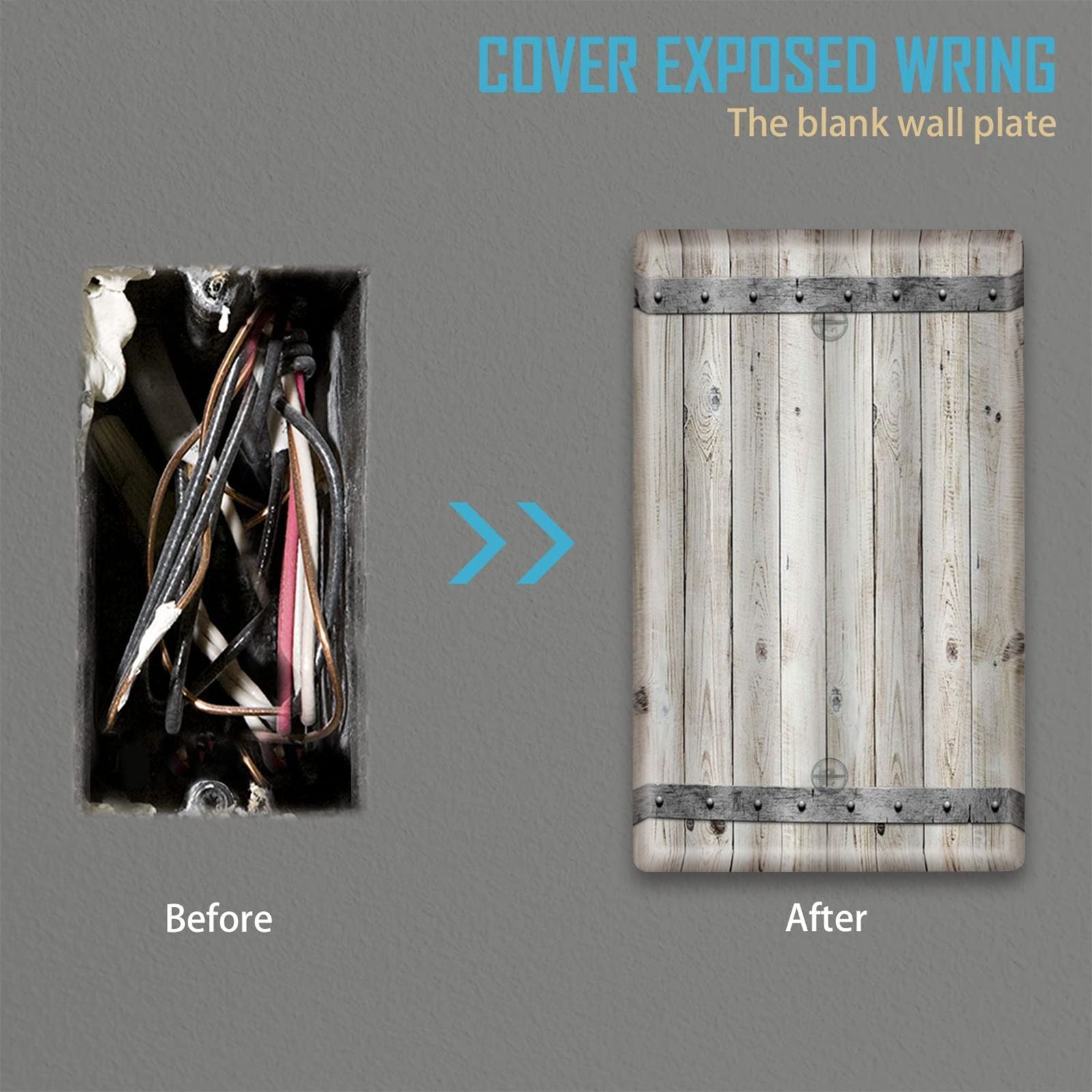 Rustic Wooden Light Switch Cover for Home Kitchen Bathroom Decor