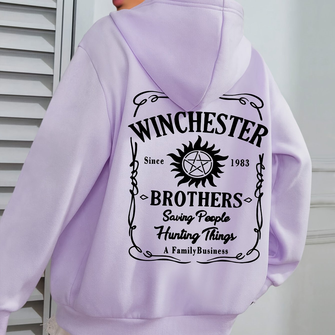 Plus Size Green Hoodie Casual Pullover with Star Floral Design