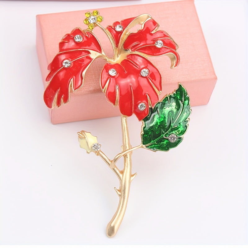 Rangli toshlar bilan bezatilgan emalgul gull brosh pin, noaniq shakl, oltin qoplamali, palto va kurtkalar uchun