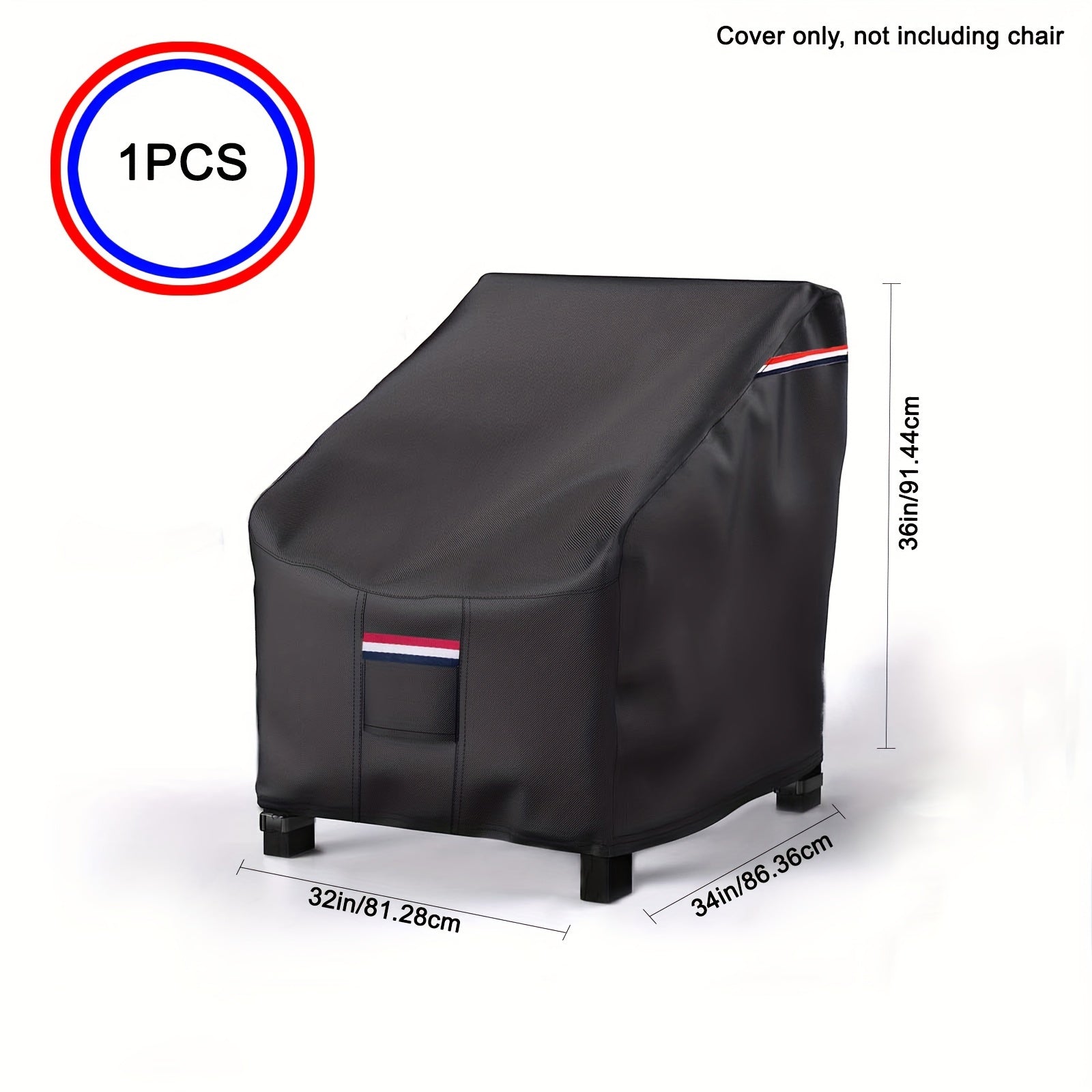 Heavy Duty Outdoor Patio Adirondack Chair Cover Black 32x34x36 Inches Waterproof Dustproof