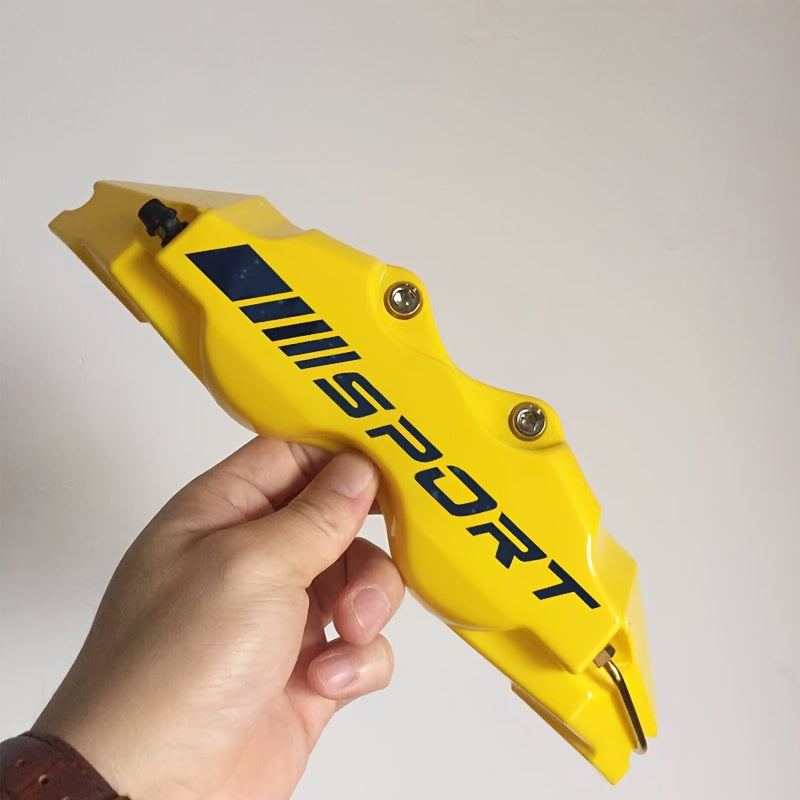 Universal ABS Plastic Brake Caliper Covers Set 2 Pcs Black Sport Logo