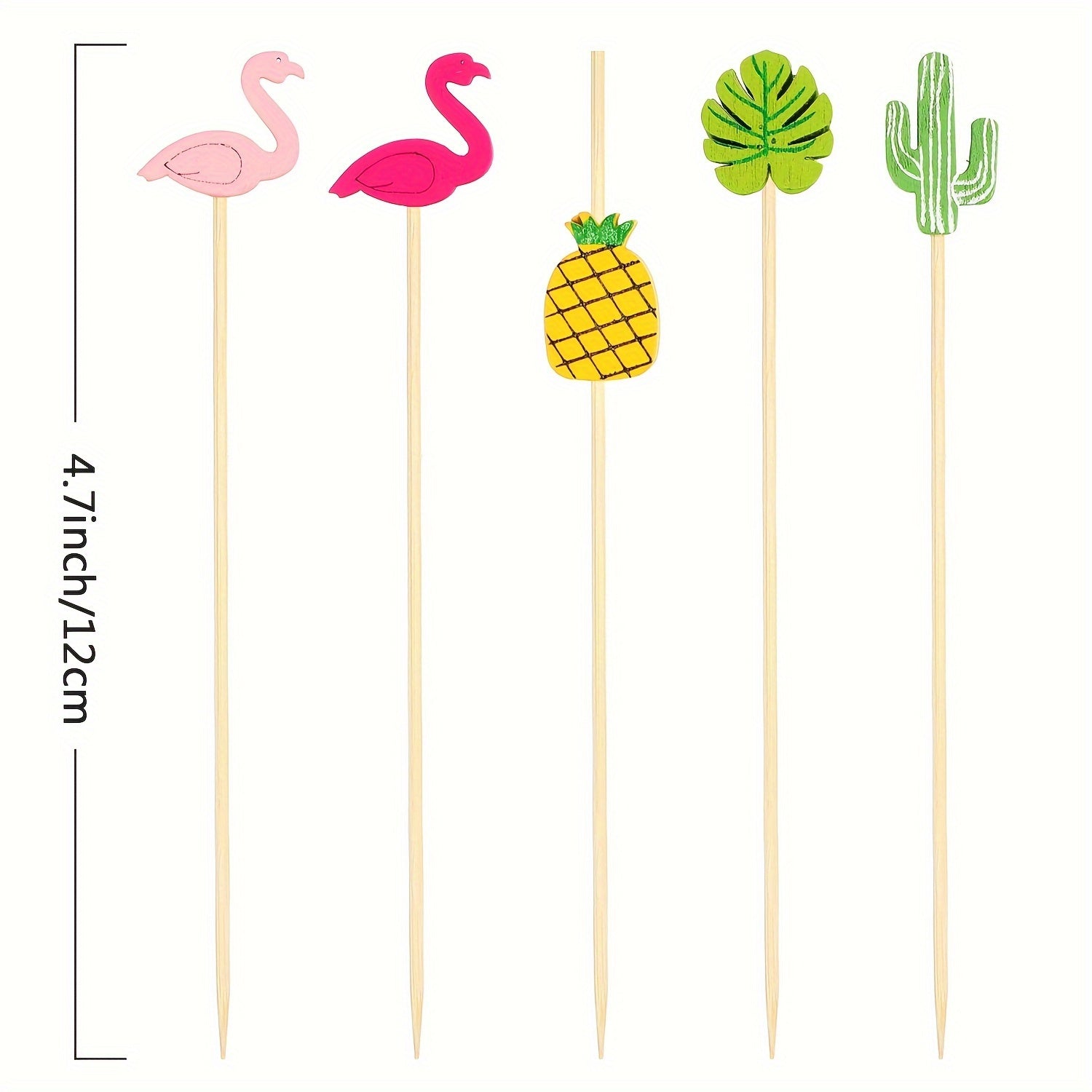 Pinchos de cóctel Pearl Flamingo de 11.94 cm para aperitivos y fruta set