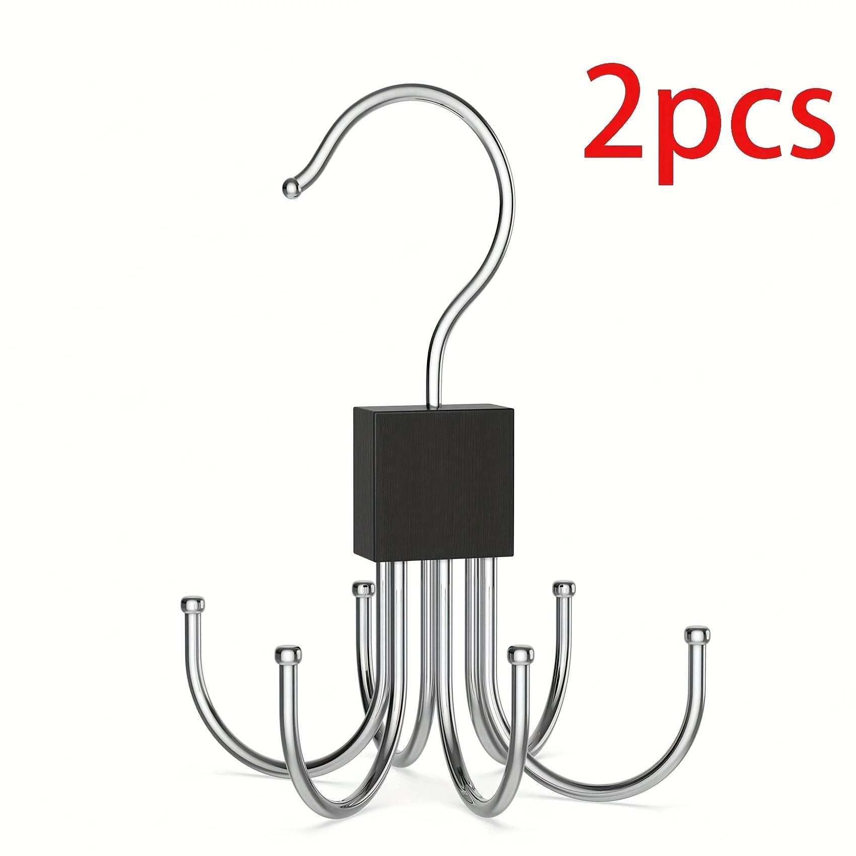 Large Capacity Wooden Belt and Accessory Organizer with Stainless Steel Hooks